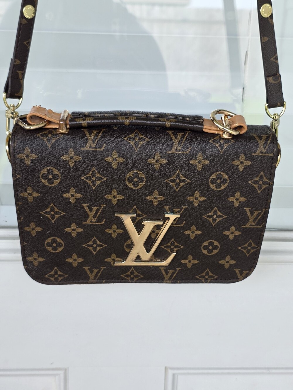Louis Vuitton Monogram Louise East West Crossbody Shoulder Bag LV Lock Brown - Picture 3 of 15